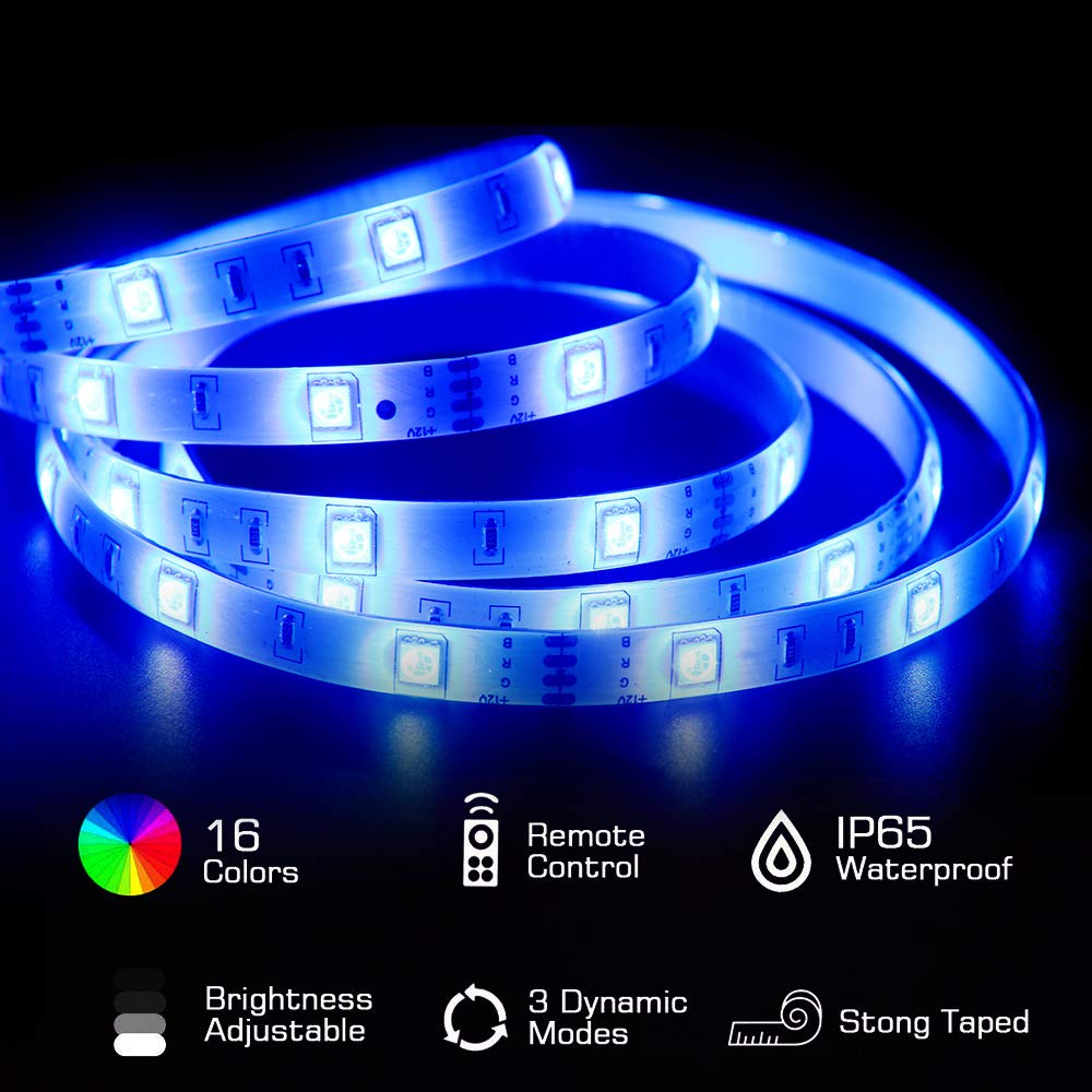 AKT Étanche Ruban LED 10M (32.8FT) Lights SMD 5050 RGB Dimmer Multicolore Kit Eclairage à Changer pour Accueil Cuisine Noël Mariage Fête