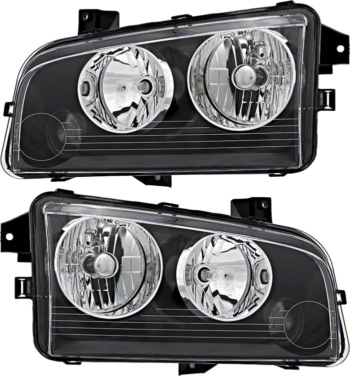 For Dodge Charger Headlights Lamps Set 2006 Halogen Driver and Passenger Side
