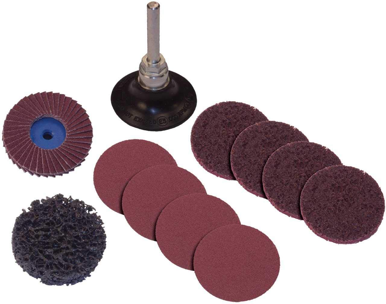 Pferd 11-Piece 2" COMBIDISC Type CDR Prep to Paint Quick Change Discs/Pad Set - Non-Woven Abrasives - Compatible with Angle Grinder, Bench Grinder, Die Grinder - Part 42789