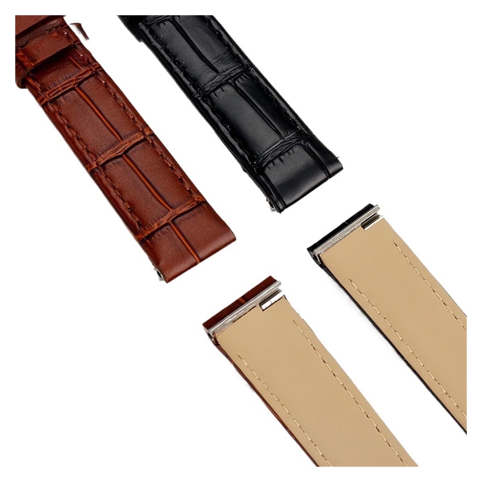 Correa de cuero liberación rápida 15,5 mm 17, compatible con Cartier Santos 38 Dumont pequeña mediana reloj hebilla Pulsera azul