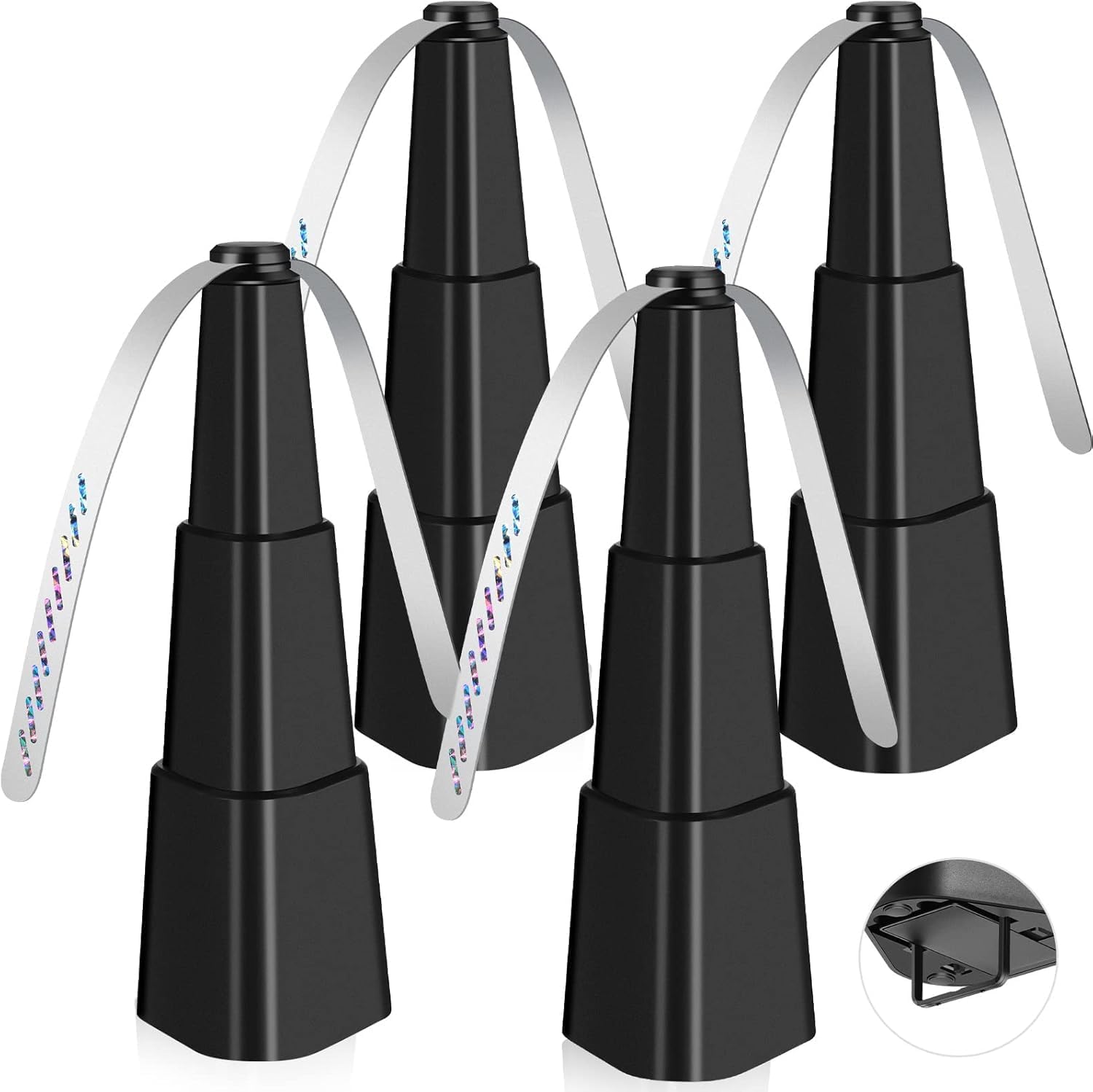 Fretech Fly Fans for Tables 4 Pack - Portable Automatic Picnic Table Food Repellent Fans Spinner for Restaurant, Party, Home