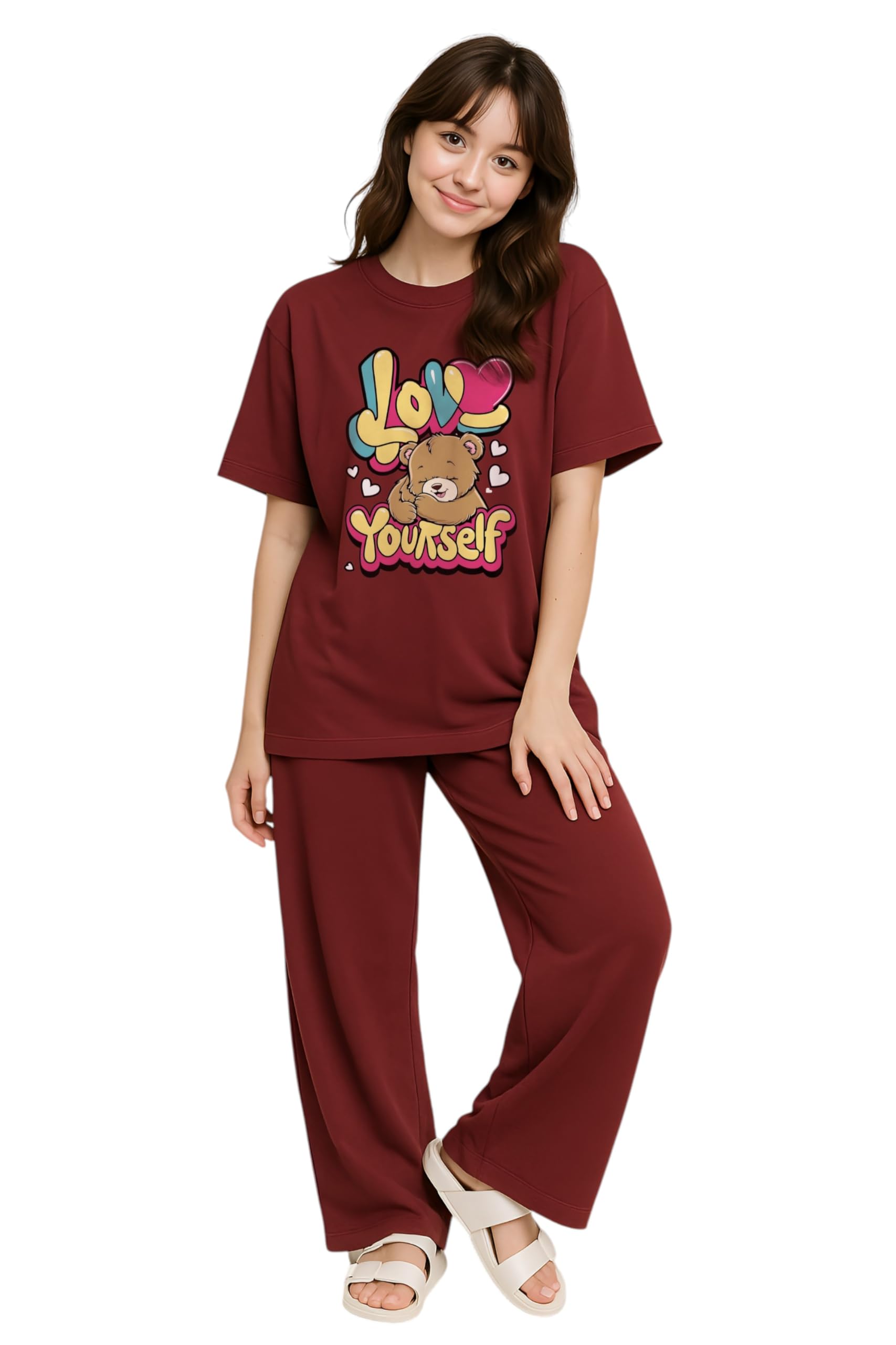 my swag Womens Printed Nightwear Set | Printed T-Shirt & Lower Set for Womens&Girls-picture-47