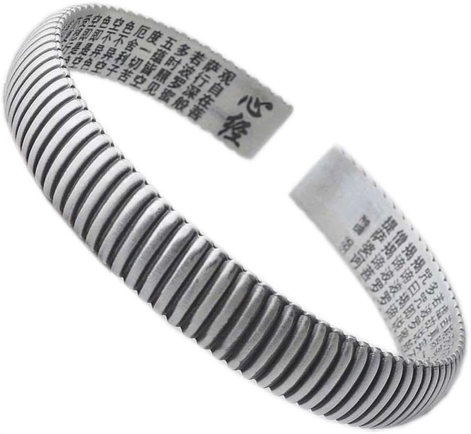 Bracciale in argento, bracciale rigido alla moda, braccialetto in argento massiccio 999 Detti buddisti in argento Bracciale gioielli Vecchio braccialetto in argento vintage I braccialetti fatti a mano