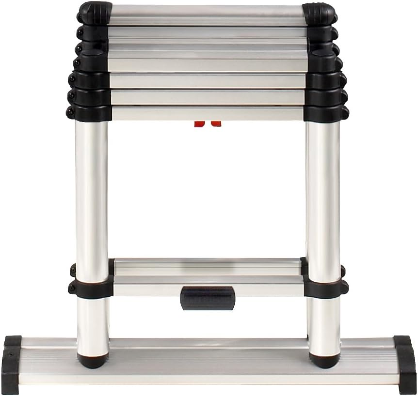 Telesteps 10ES Telescoping A-Frame Ladder – 6 ft Height, 10 ft Reach | Type 1AA 375 lb Rated | One-Touch Folding Aluminum Ladder for Tight Spaces, Stairs, Indoor & Jobsite Use