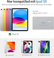 Rii Billentyűzetes Tok iPad 10.9" 2022 10. Generáció - Mágneses Állvány, Trackpad, 7 Színű Háttérvilágítás, QWERTZ, Fekete 2