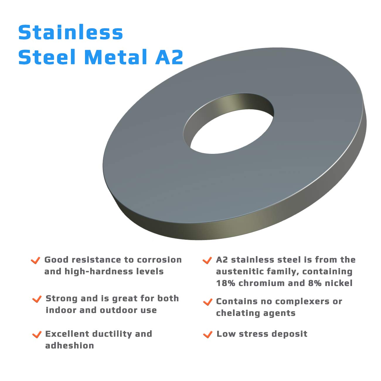 Rondelles Metal M5, Rondelles Plates 100 Pièces, Rondelle Inox M5 X 15mm Rondelle En 304 Acier Inoxydable Din9021 Iso7093 Penny Rondelles Pour Vis Et Ecrous 79340900