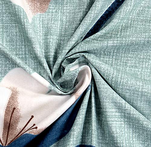 Image of King Size Bedsheet Cotton for Double Bed | Flat - 90x100 Inch, Floral, Soft & Breathable, Fade & Shrink Resistant, 2 Pillow Covers (Seafoam Green)
