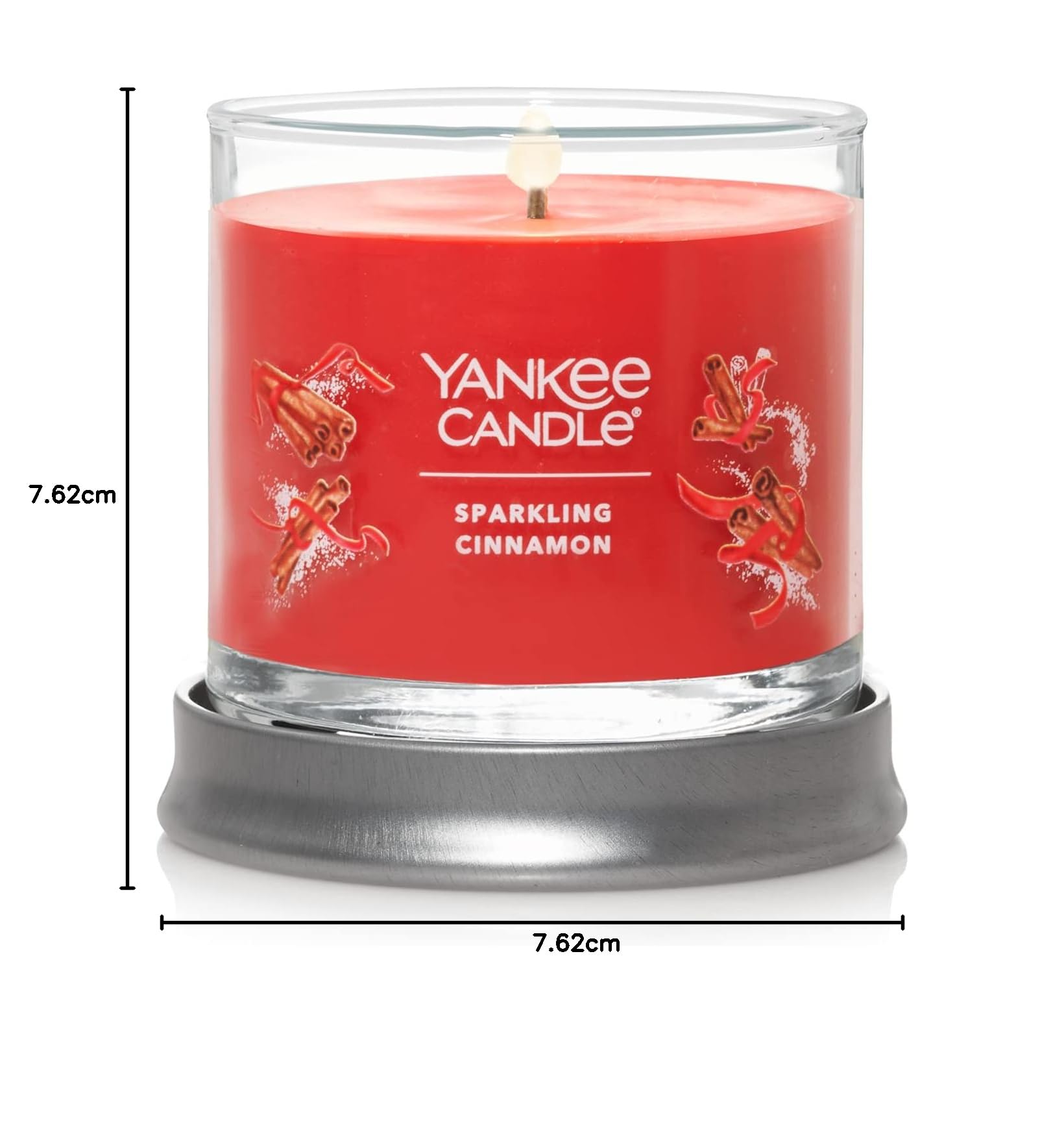 Yankee Candle Signature Bougie parfumée à la cannelle pétillante à mèche unique, 122 g, plus de 20 heures de combustion, Noël | Bougie des fêtes