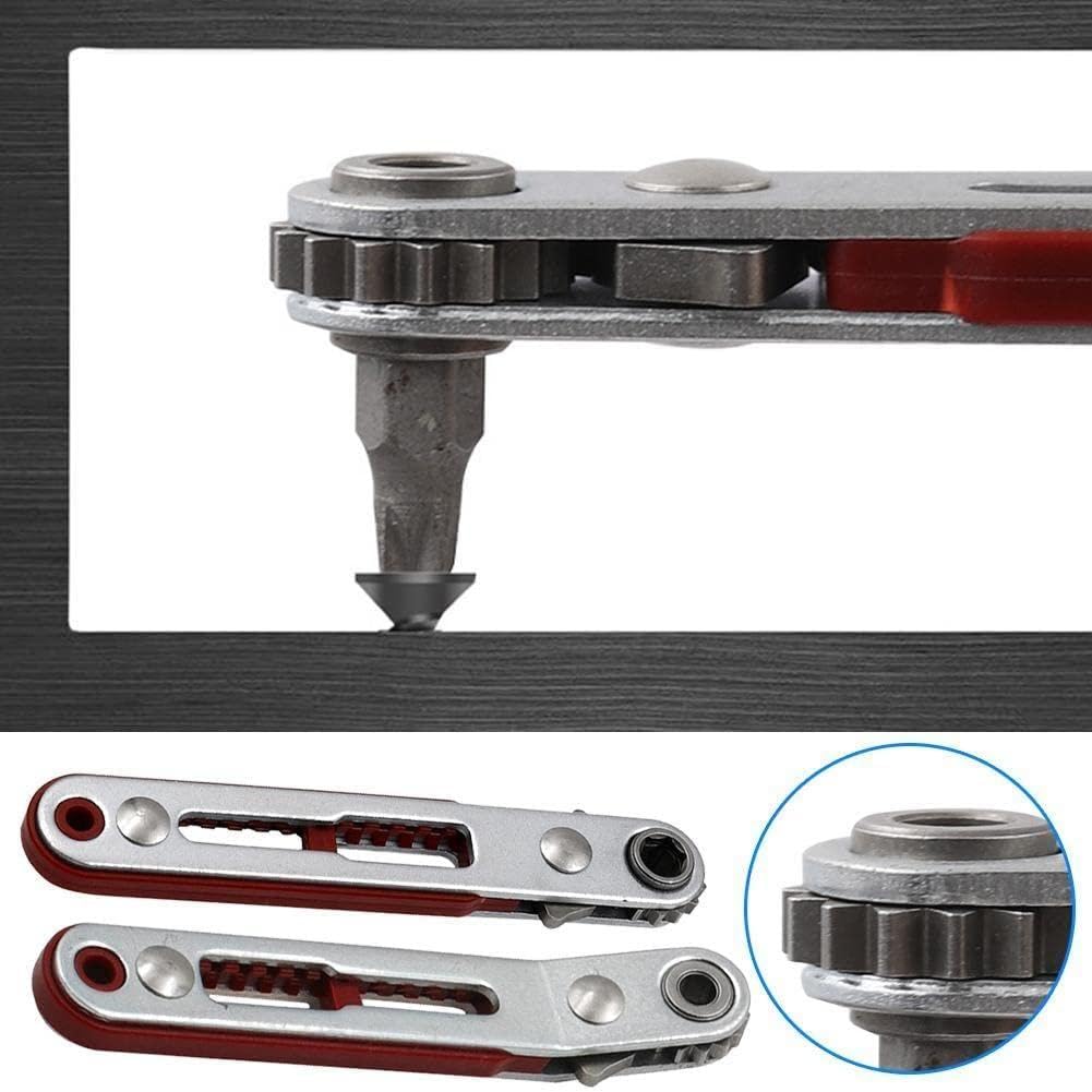 Mini-Ratschenschlüssel 6,35 Mm Für Enge Räume | Mit Sechskant- & Torx-Aufsätzen | Bidirektional, Chromstahl