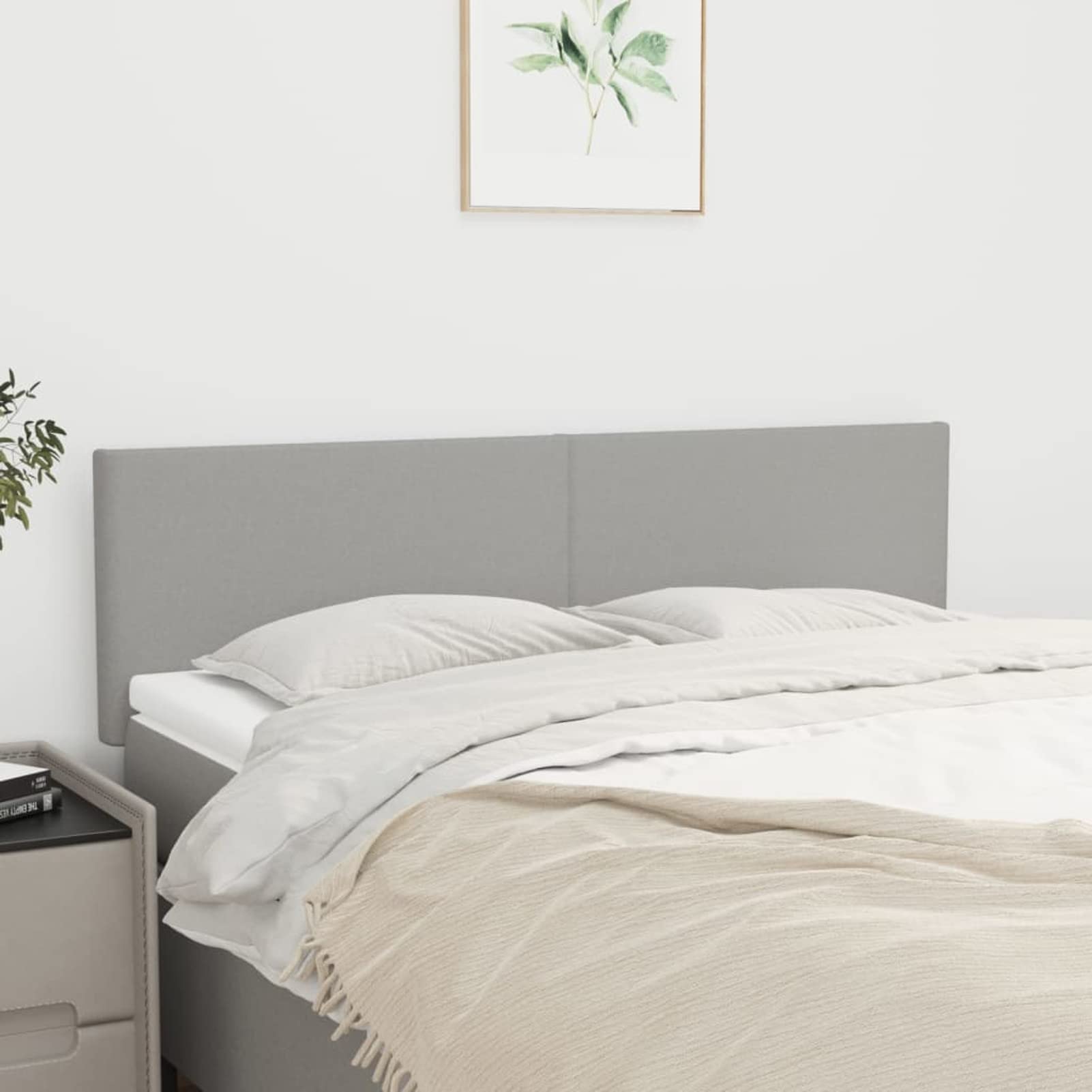 Cabeceros 2 Unidades, Cabezal De Cama, Cabezales Dormitorios Modernos, Cabecera para Cama, Cabeceira Cama, Tela Gris Claro 72x5x78/88 cm
