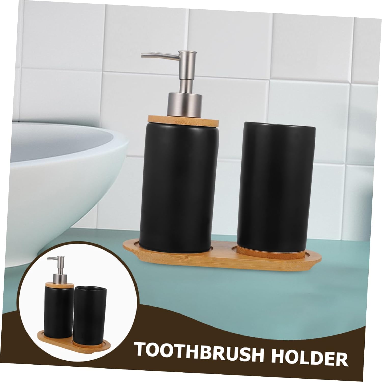 Nordic Home Bathroom Sink Cup Brush Holder Soap Dispenser Set Elegant Toothbrush Cup for Daily Use