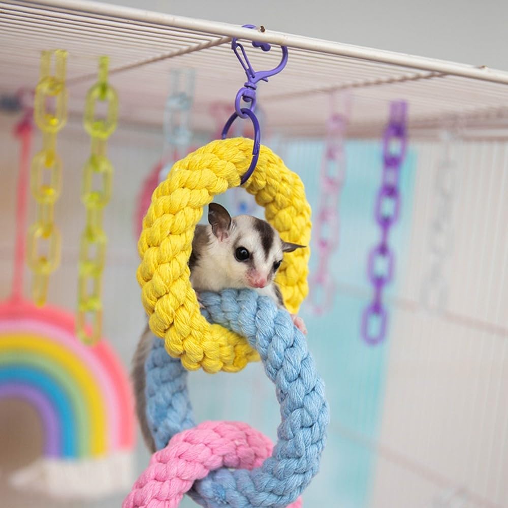 Sugar Glider Spielzeug – Kletterseil, Schaukel, Sitzstangen Für Käfig, Auch Für Ratten & Vögel