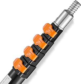 Happybuy Telescoping Pole, 6 to 24 FT Pole, Extension Multi-Purpose Pole, Sturdy Aluminum Alloy Painted Extendable Pole with Flip-Lock Design, Telescopic Pole for Painting, Dusting and Cleaning