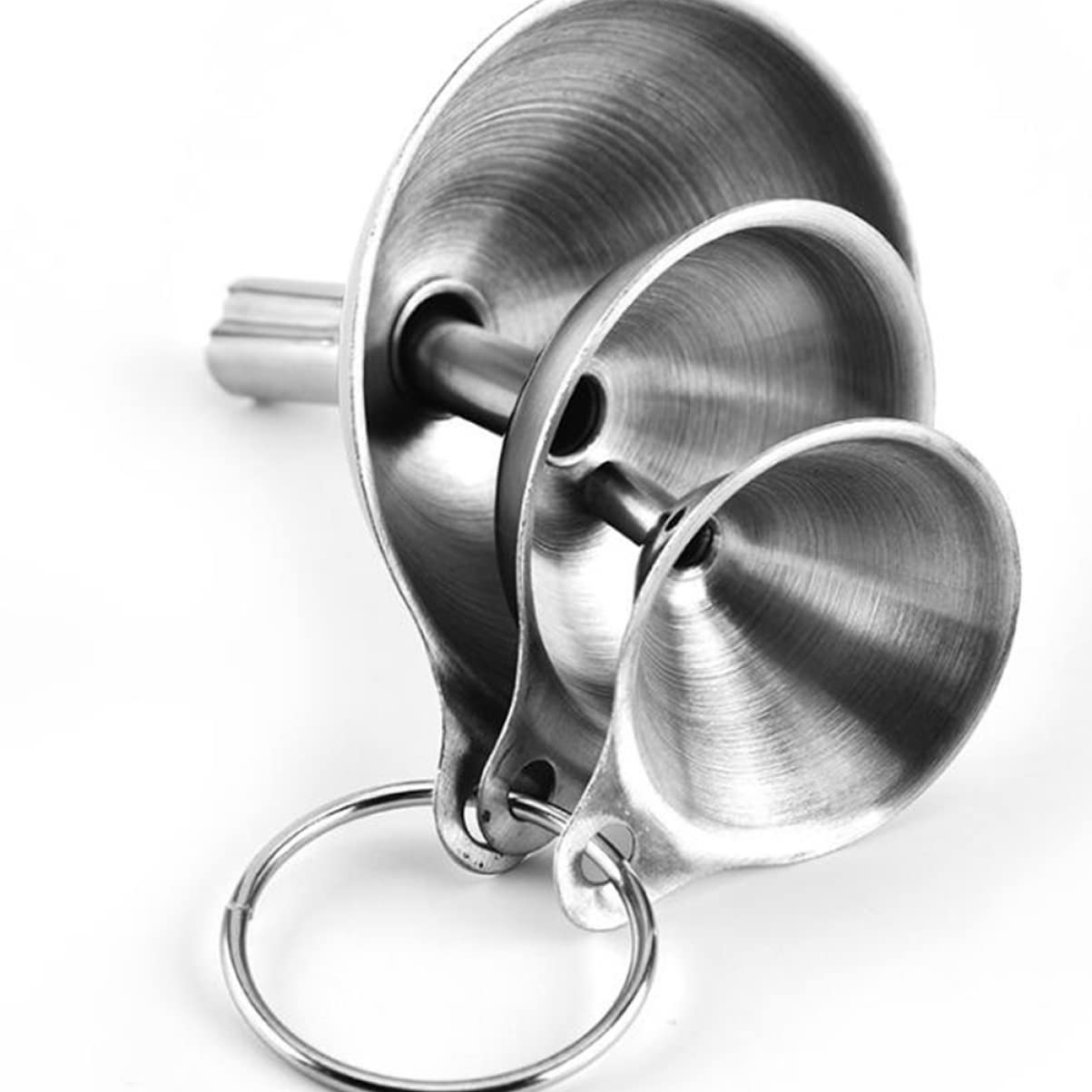 Ciieeo 4 Set Pz mini imbuto in metallo imbuti per cucina separatore di profumo imbuto da cucina per l'olio a bocca larga Acciaio inossidabile dell'olio