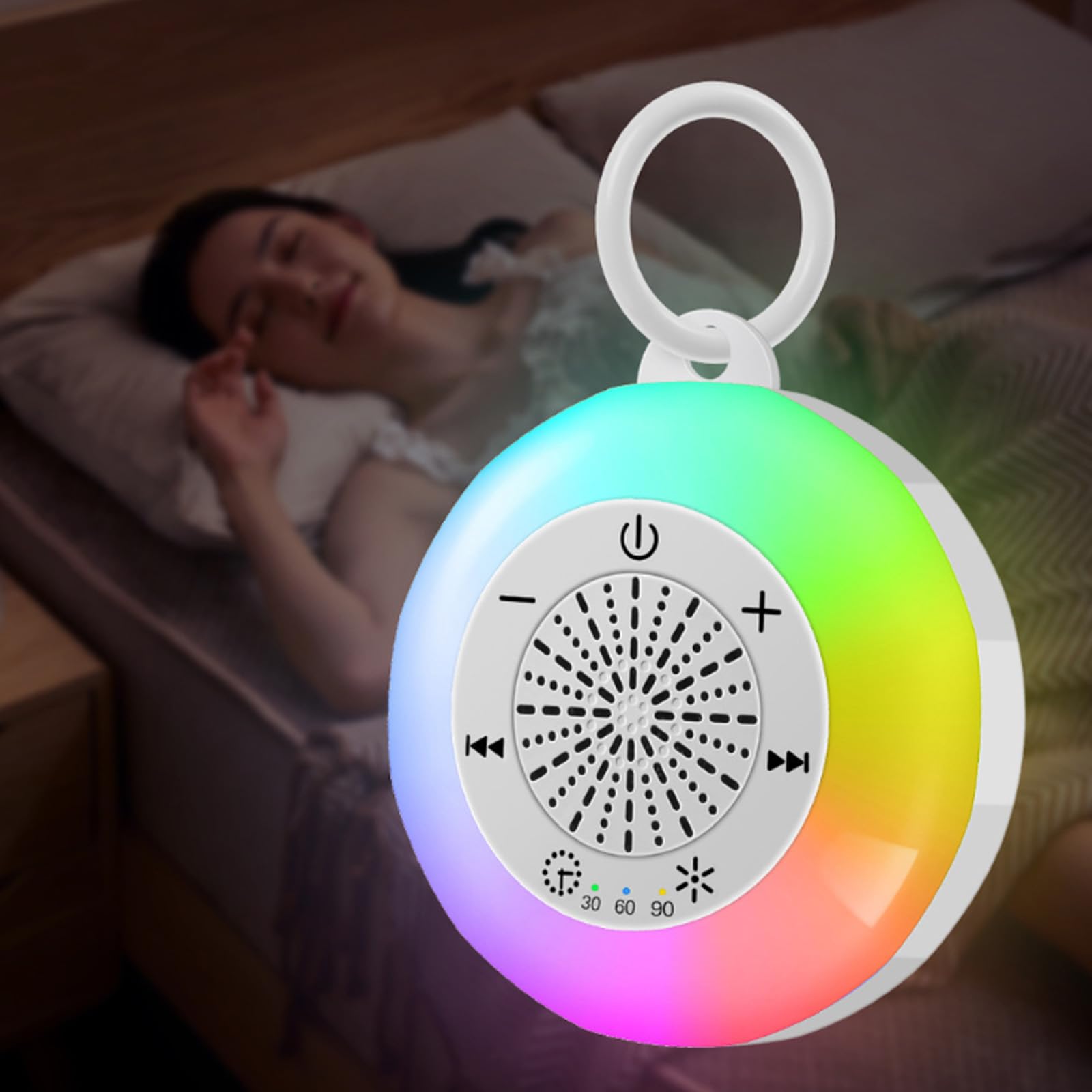 Máquinas de sonido portátiles de ruido blanco 22 Luz relajante y nocturna 3 temporizadores de sueño para dormir Relajación Ruido blanco para dormir