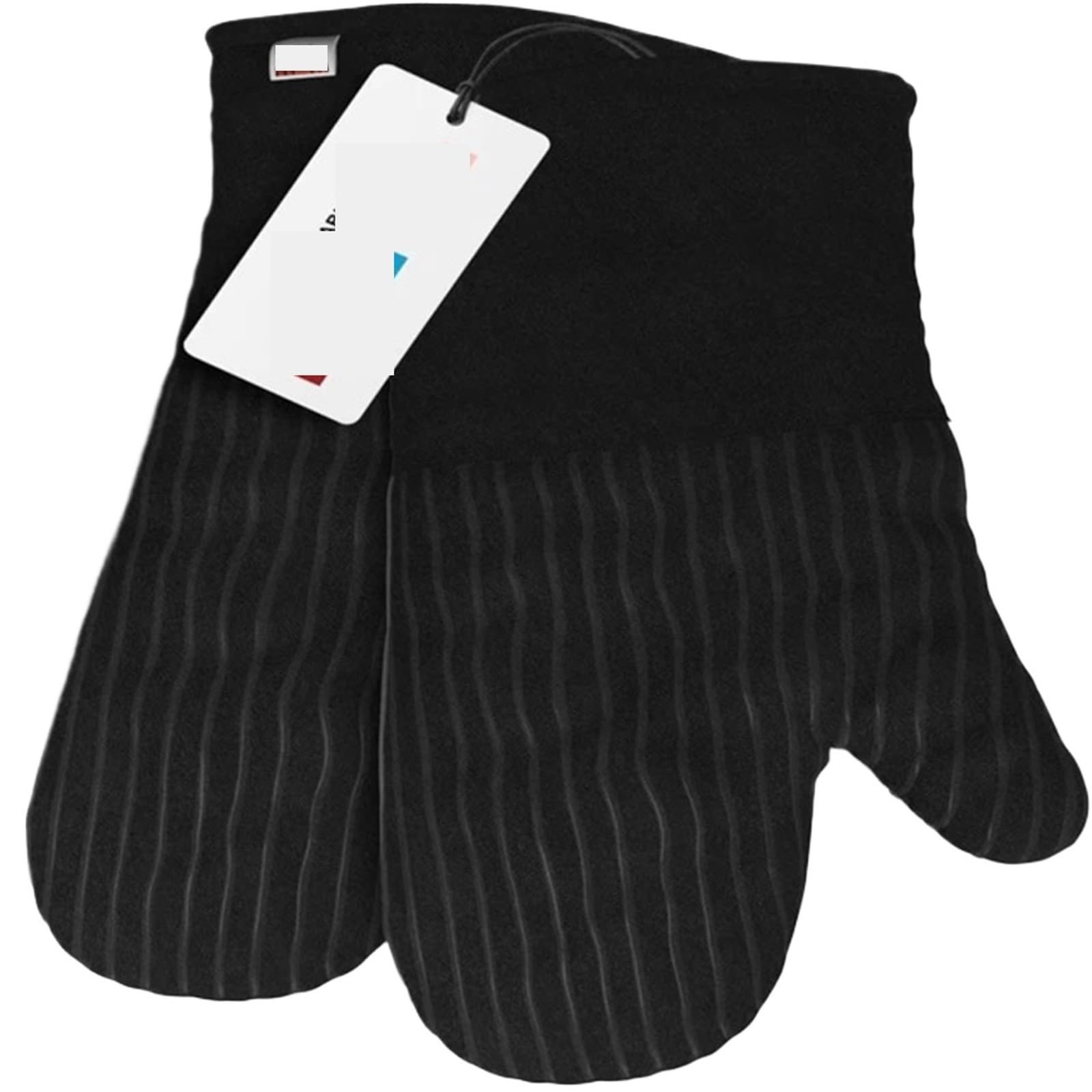 Ofenhandschuhe mit der Hitzebeständigkeit von Silikon, Ofenhandschuhe, Füllung aus recycelter Baumwolle, Frotteefutter, for Kochen in der Küche Für Kochen Und Backen(Black)