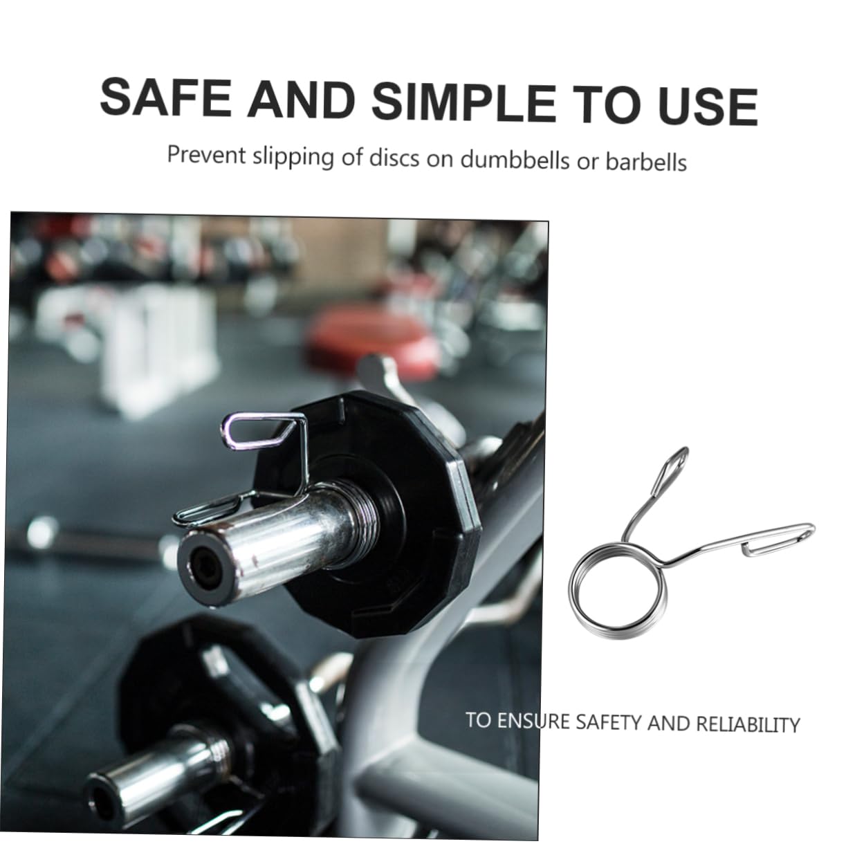 KICHOUSE Snap Spring Buckle Barbell Spring Clip Clamp Durable Weightlifting Barbell Clamp Collars for Home Gym
