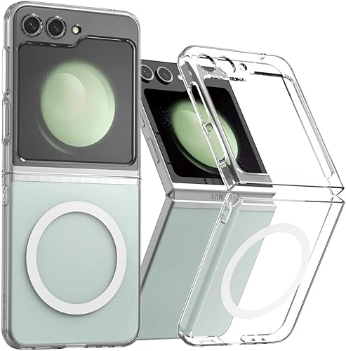 araree Nukin M - Funda para Samsung Galaxy Z Flip 5, compatible con cargador inalámbrico Magsafe, funda delgada transparente a prueba de arañazos,