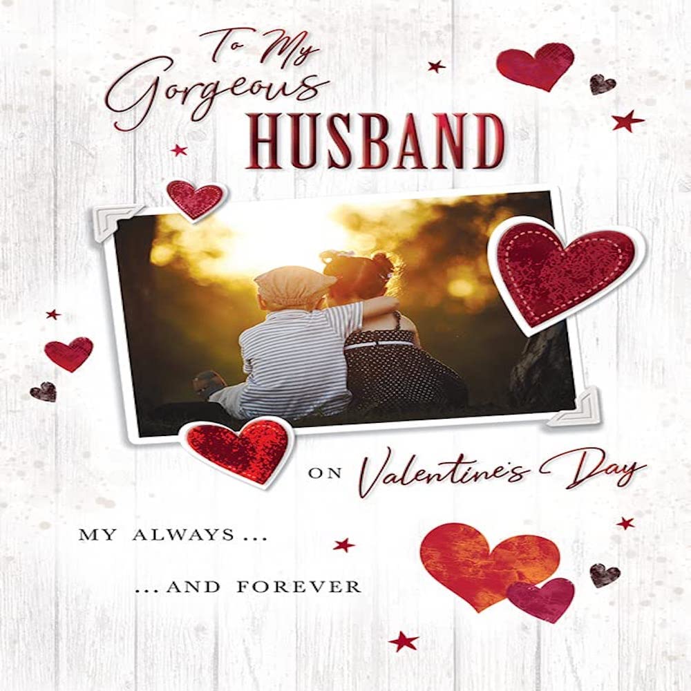 Piccadilly Greetings Valentine's Day Card Gorgeous Husband - 9 x 6 inches
