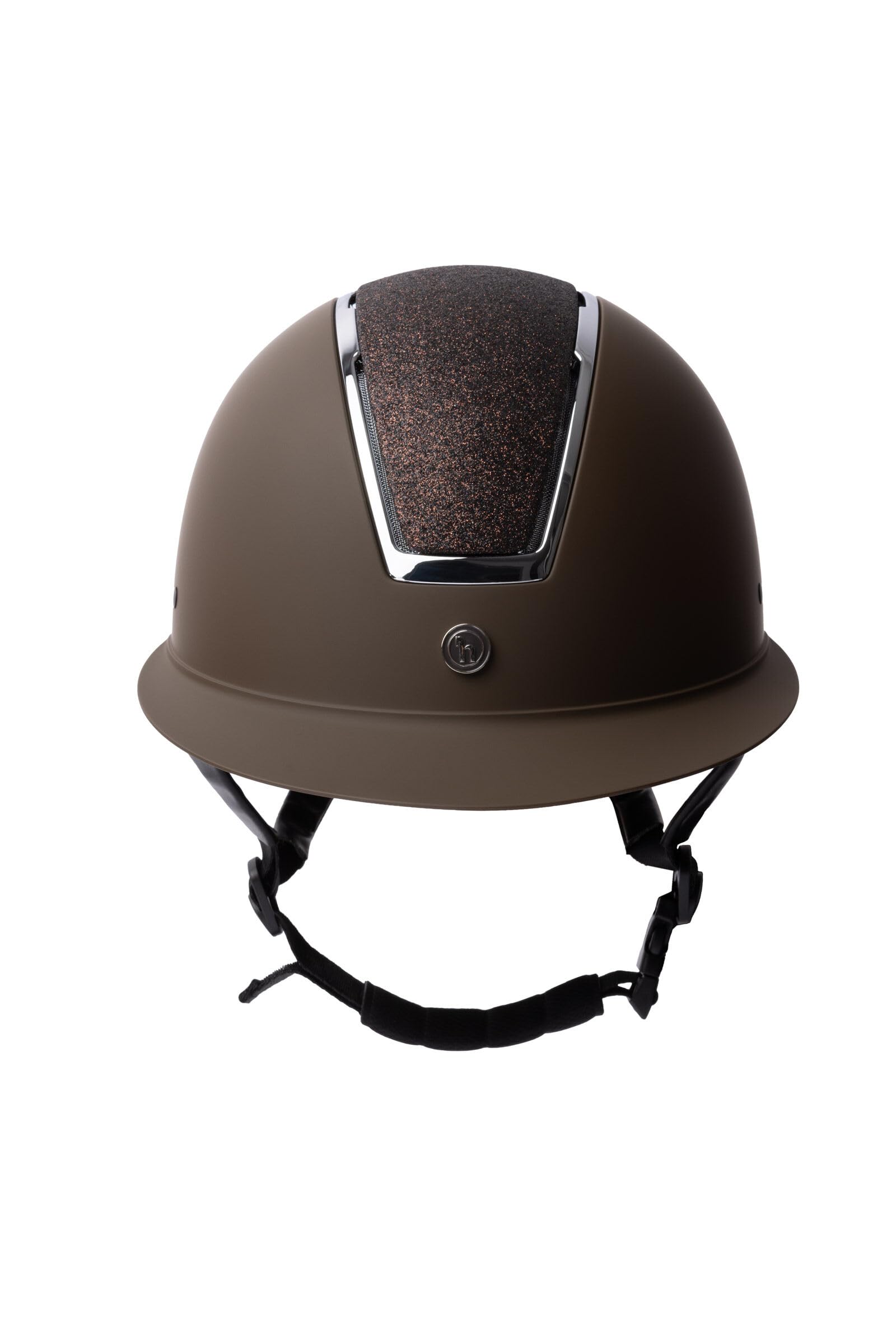 Horze Damen Reithelm Monarch Metallic Glitzer, CE EN 1384:2023, größenverstellbarer Reiterhelm, Braun, 52/54
