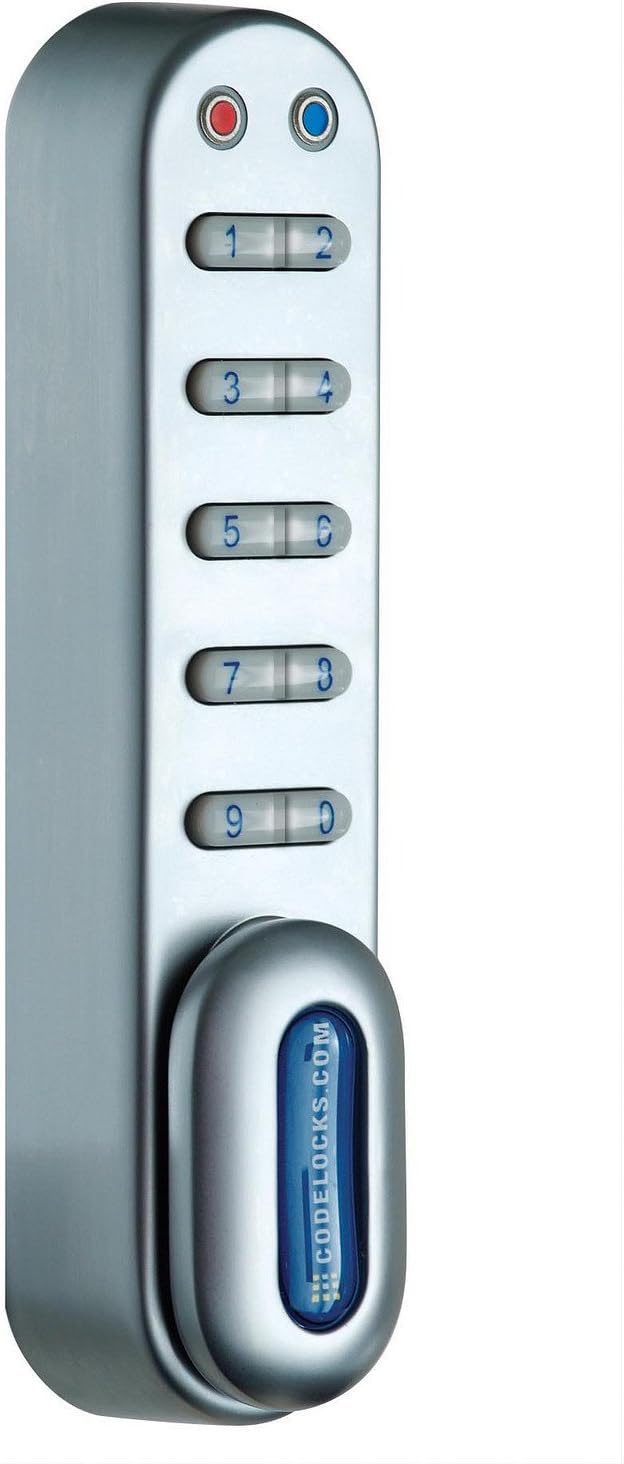 KL1006KIT-SG Zinc Silver Grey Finish Zinc Alloy KitLock Electronic Cabinet Lock, Upgraded Batteries, Vertical, 3/8"-1 1/8" Spindle Length