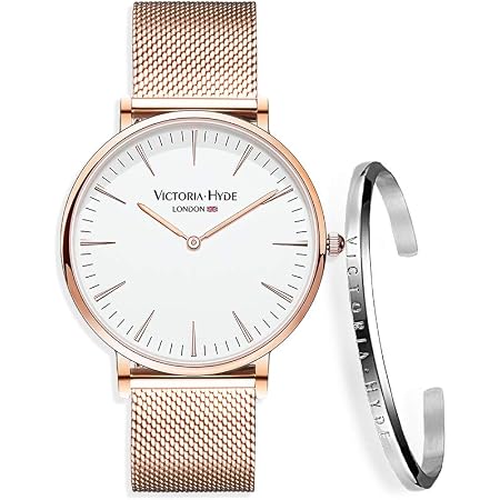 VICTORIA HYDE Orologio da polso unisex Orologio al quarzo analogico con  cinturino a maglie in acciaio inossidabile Set di cinturini impermeabili  per uomo e donna : Amazon.it: Orologi
