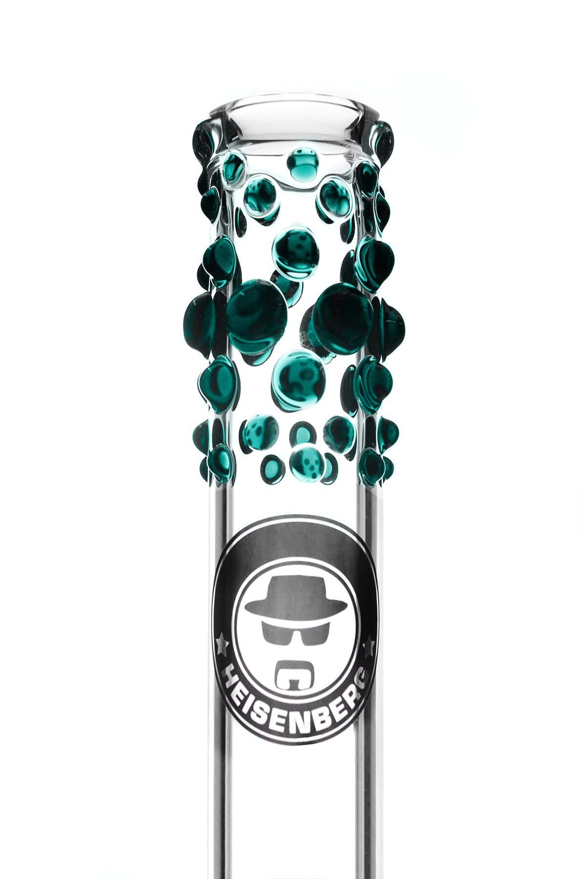 Heisenberg Beaker Bubble 12-Arm Perc Darkgreen Glasbong Höhe 49cm Percolator Bong 18.8er Schliff mit Kickloch
