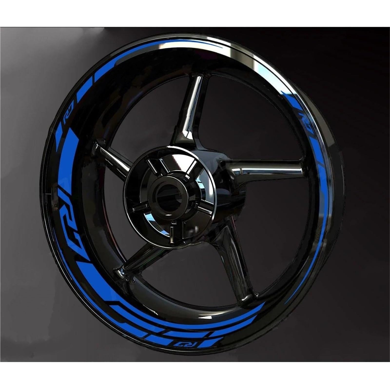 Motorrad-Radnabenaufkleber Motorrad-Felgenaufkleber Für Yamaha YZF-R7 YZFR7 YZF R7 Felgenaufkleber Radnabenaufkleber Reflektierende Felgenaufkleber Felgenrandaufkleber(Farbe 1)