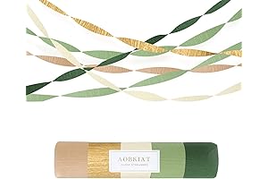AOBKIAT 5 Rolls Green Crepe Paper Streamers