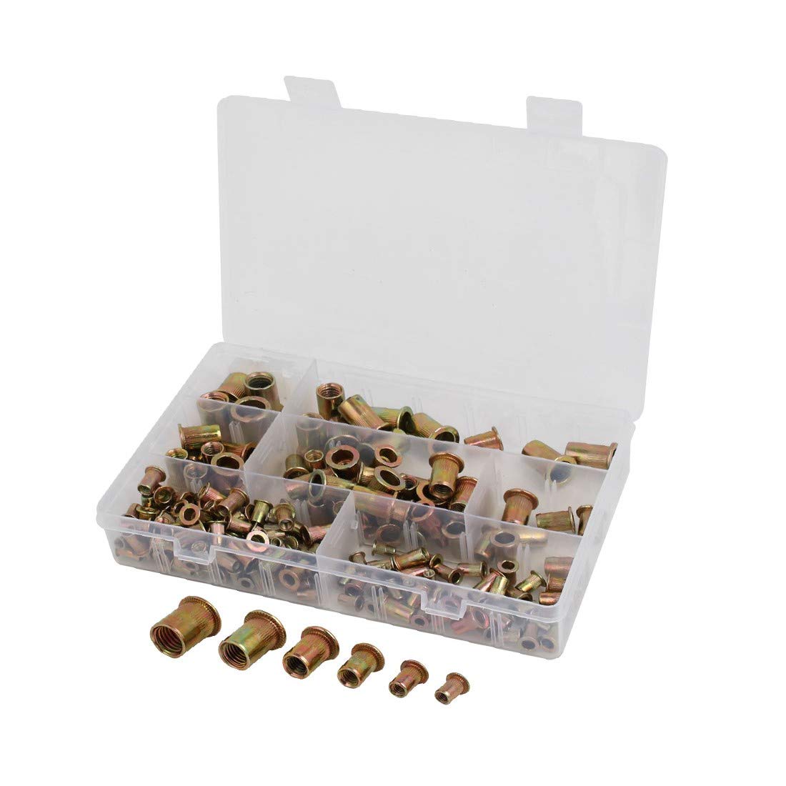 New Lon0167 M3 M4 Featured M5 M6 M8 reliable efficacy M10 M12 Zinc Plated Carbon Steel Rivet Nut Insert 215pcs(id:355 91 b7 669)