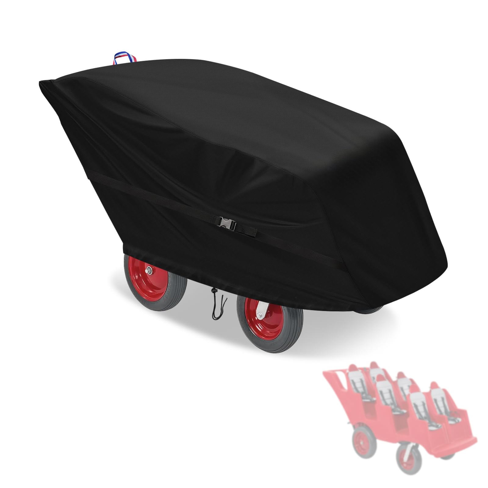 Copertura per passeggino Angeles Bye Bye Buggy a 6 posti, impermeabile, resistente, colore nero, 193 x 91,4 x 96,5 cm