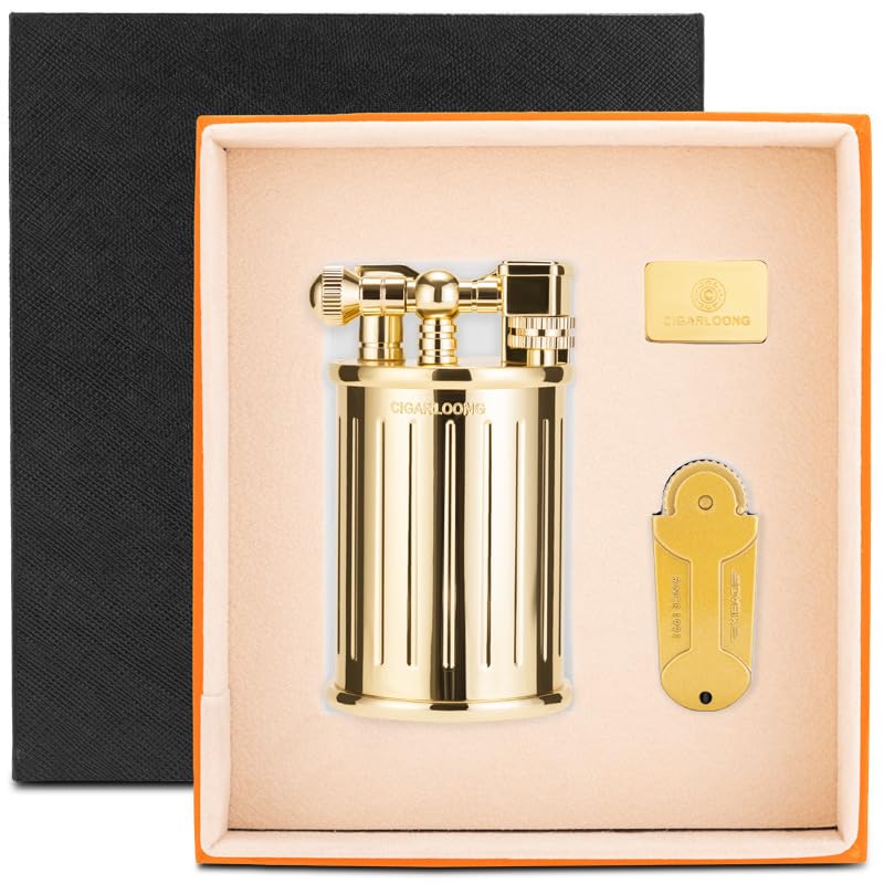 Encendedor recto de metal para cigarros con caja de regalo