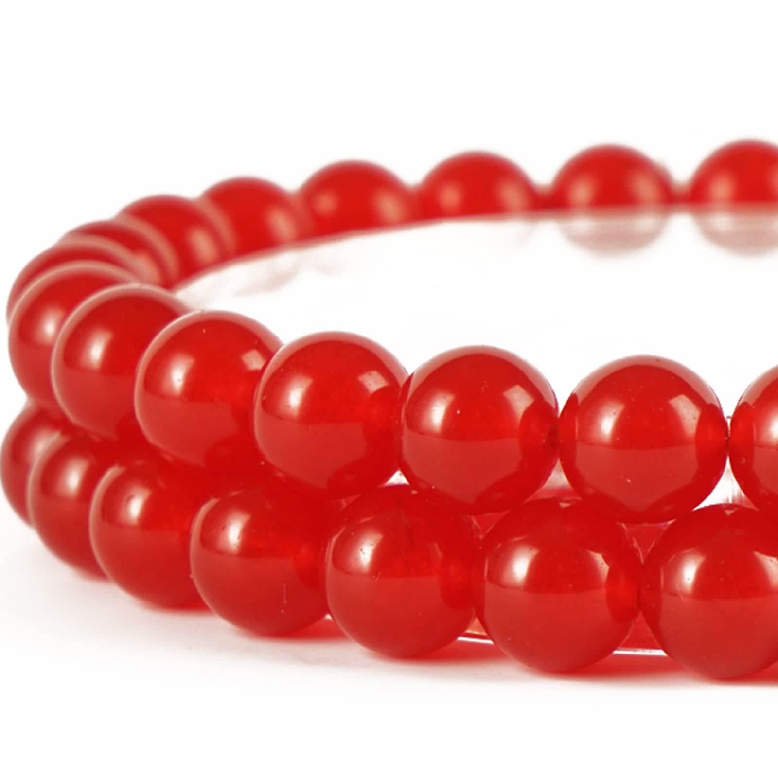Red Chalcedony Round Beads 8mm 45Pcs for DIY Jewelry Making