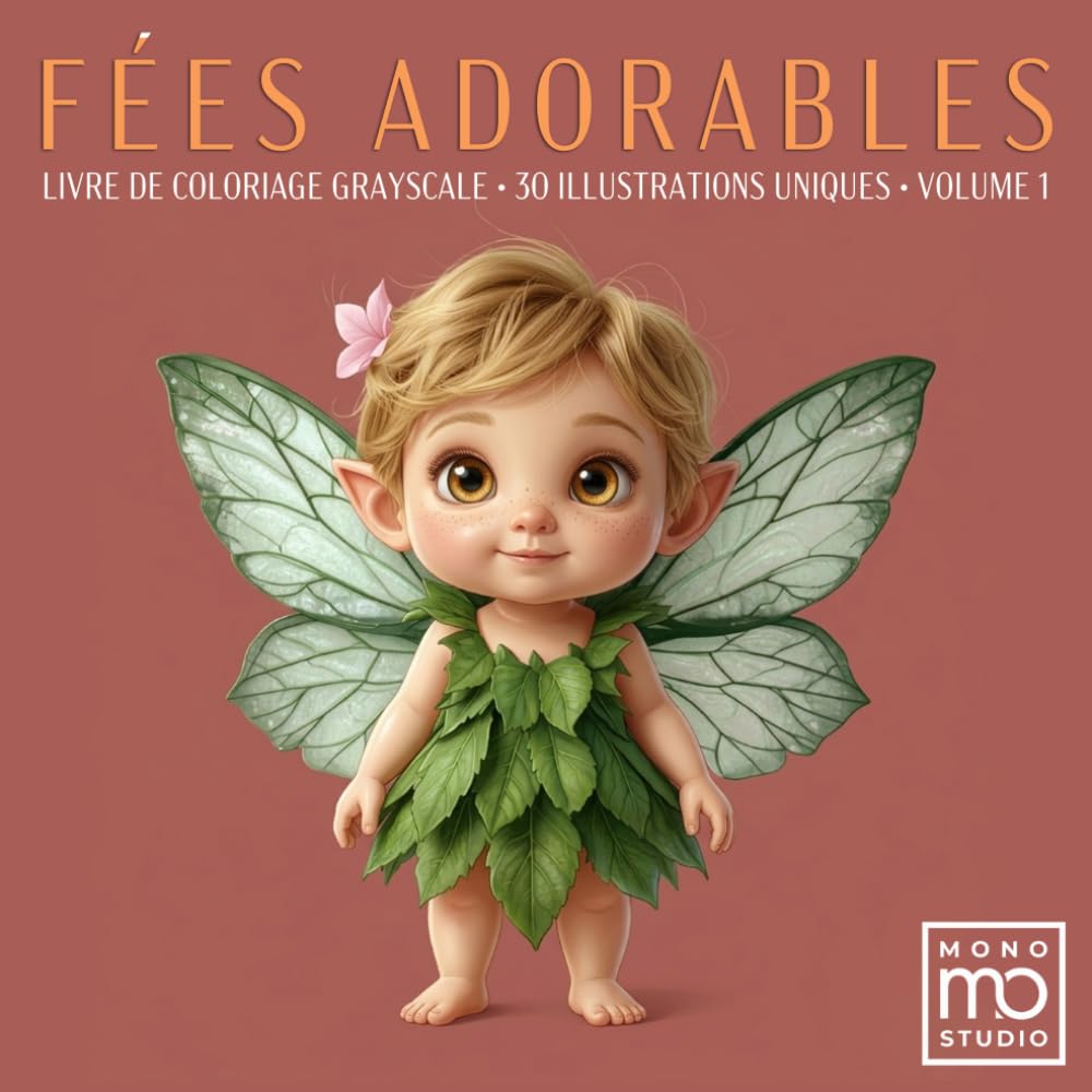 Fées Adorables : Livre de Coloriage Grayscale: 30 Portraits Enchantés de Bébés Fées et Pixies. Illustrations Réalistes en Niveaux de Gris pour ... Créative. Edition Essentiel Signature
