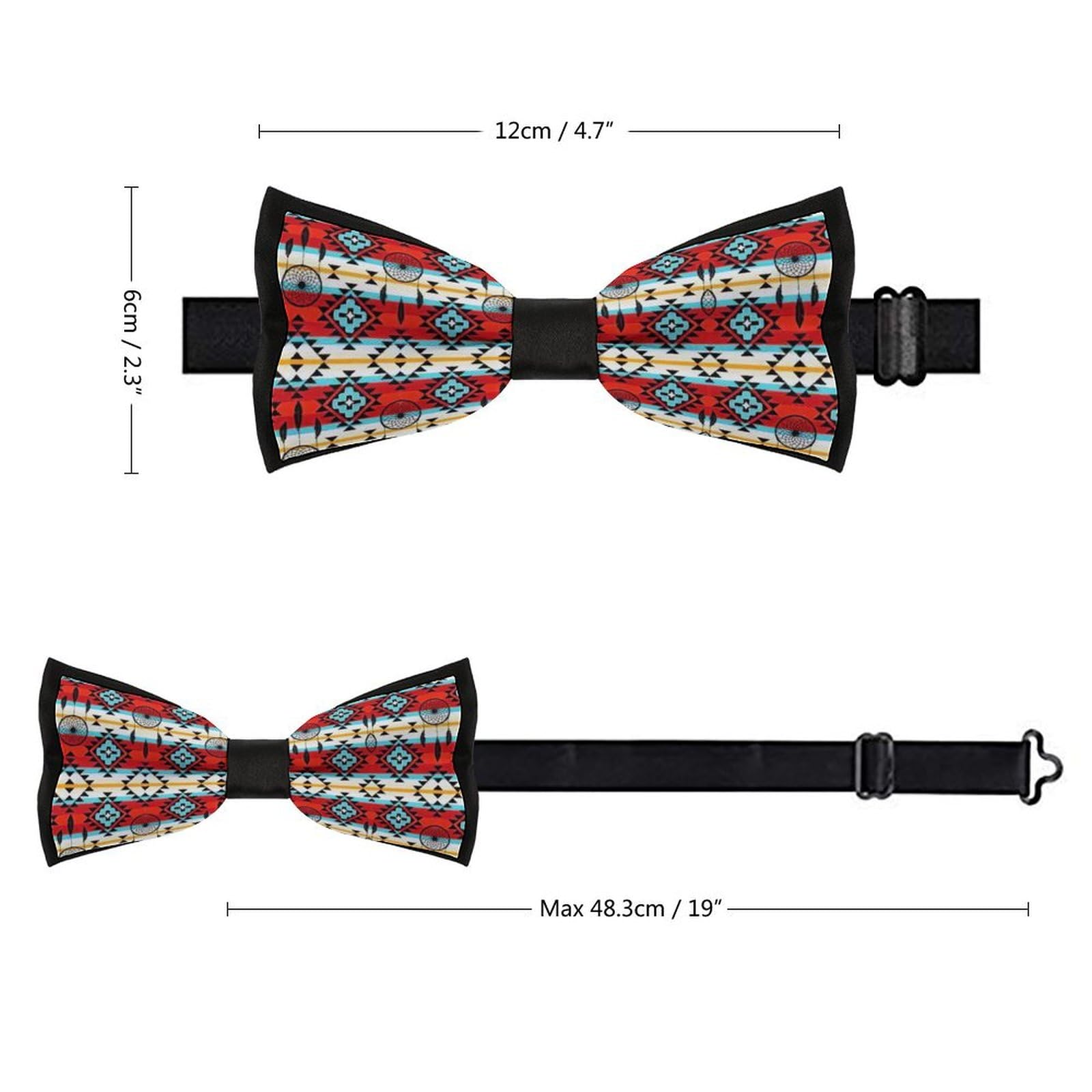 GoasNei Native American Pattern Bow Tie for Men Adjustable Necktie Funny Tie Neck Ties for Weddings Party