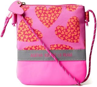 Agatha Ruiz de la Prada Petit sac à bandoulière pour femme Motif cœurs Rose