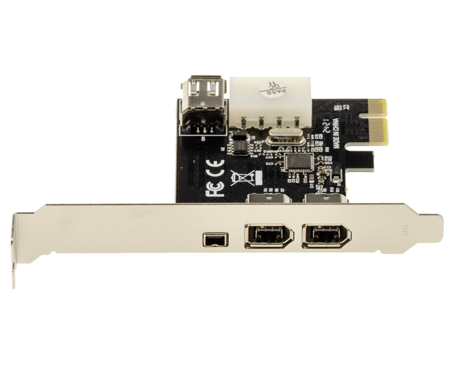 KALEA-INFORMATIQUE Karta kontrolera PCI Express PCIe do FireWire 400 IEEE1394a 2+1 porty 6 punktów i 4 punkty z chipsetem Via VT6315. z kablem Ilink i uchwytami o niskim i wysokim profilu