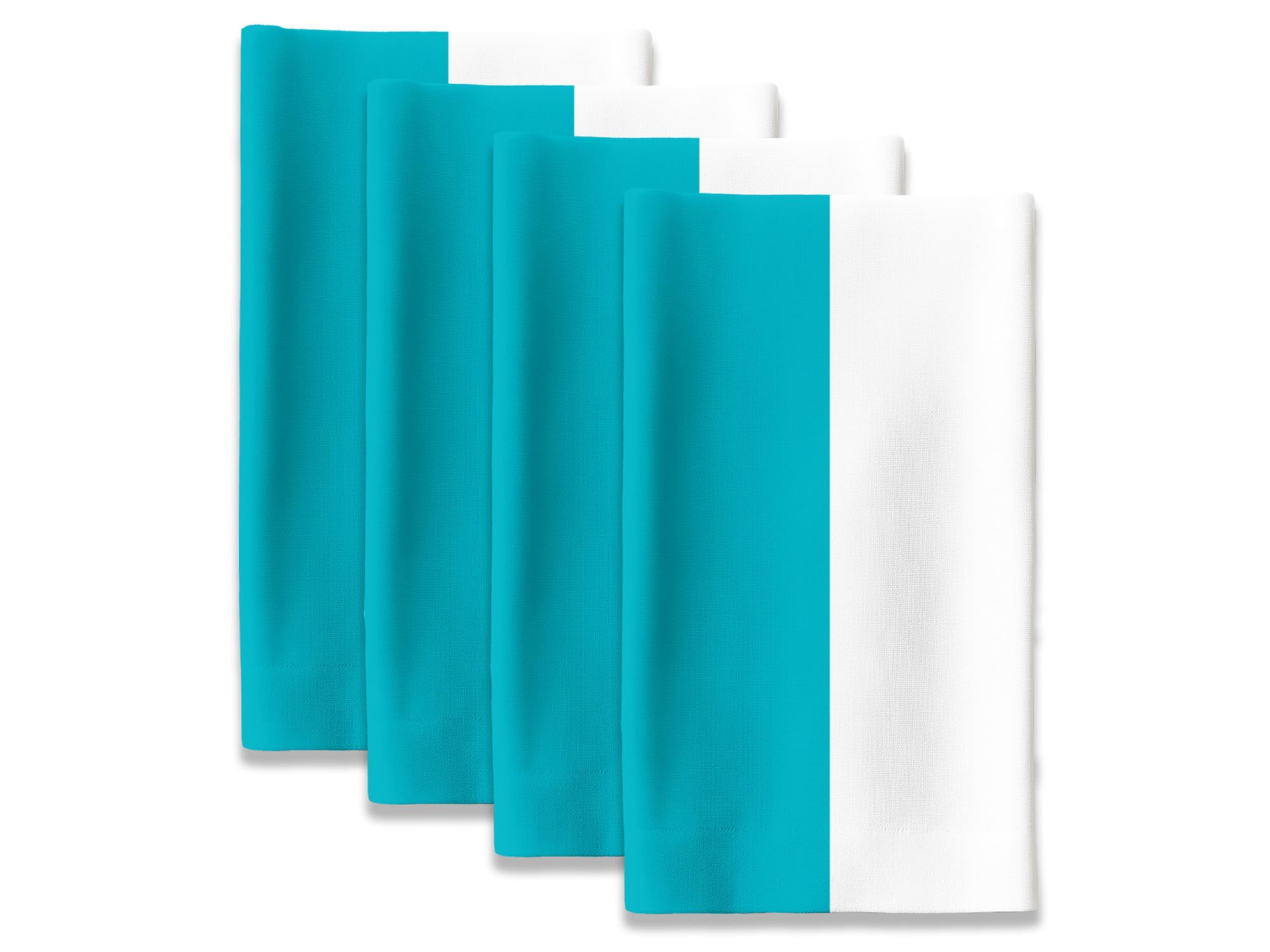 Fabric Textile Products | Turquoise and White Striped Cloth Napkins | Cabana 18