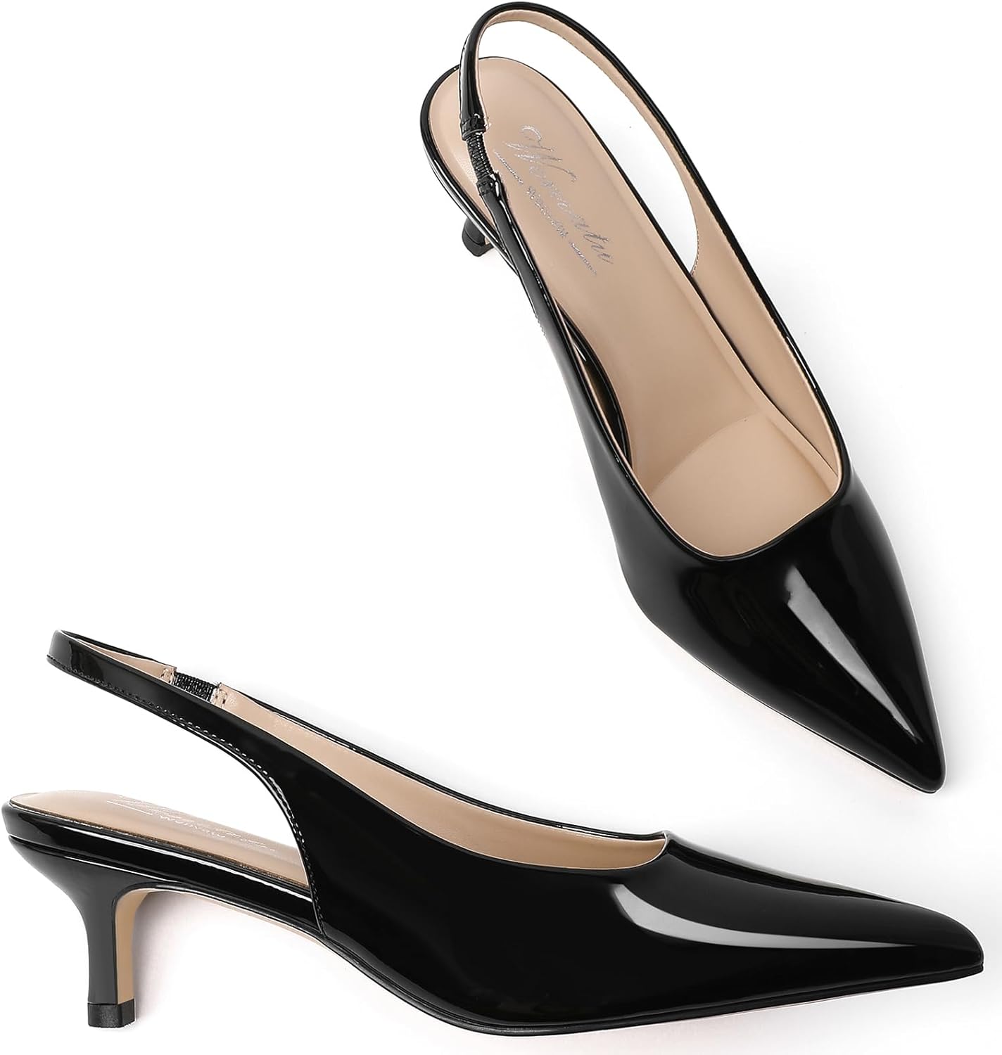 Kitten Heels for Women Closed Pointed Toe Kitty Slingback Dressy Low Heeled Pumps Fashion Casual Herls Bridal Dress Shoes - Image 7