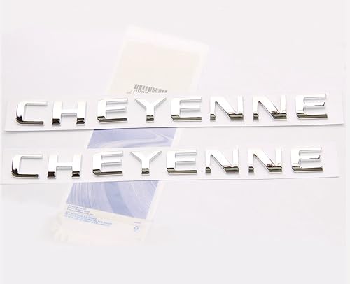 Yoaoo Paquete de 2 emblemas de placa de identificación de Cheyenne de color negro, compatible con Silverado brillante brillante