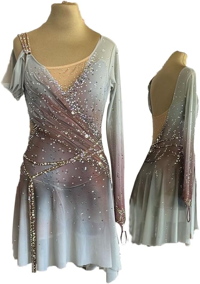 Girls' Professional Figure Skating Dress Women's Ice Roller Skating Competition Wear Art Gymnastic Skirt
