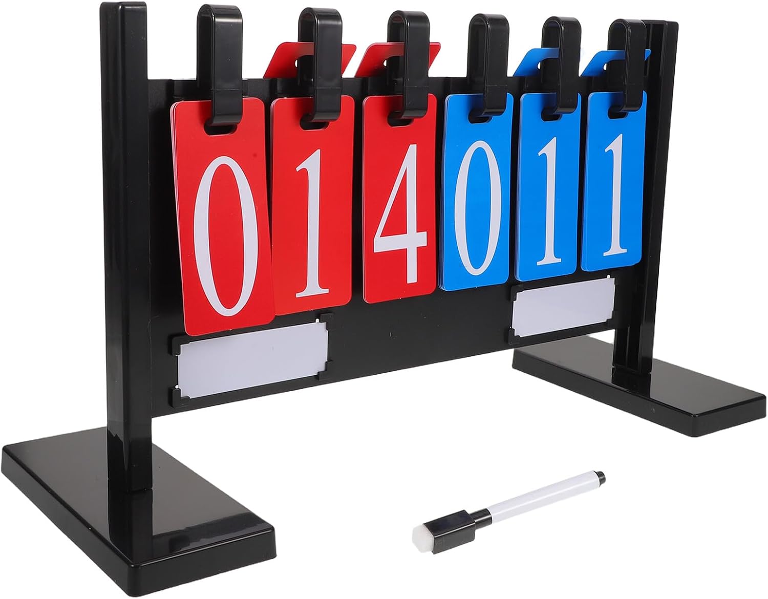 Portable 6-Digit Competition Scoreboard Flipper Weatherproof Removable Sports Tabletop Score Keeper for Football Basketball Volleyball Outdoor Use