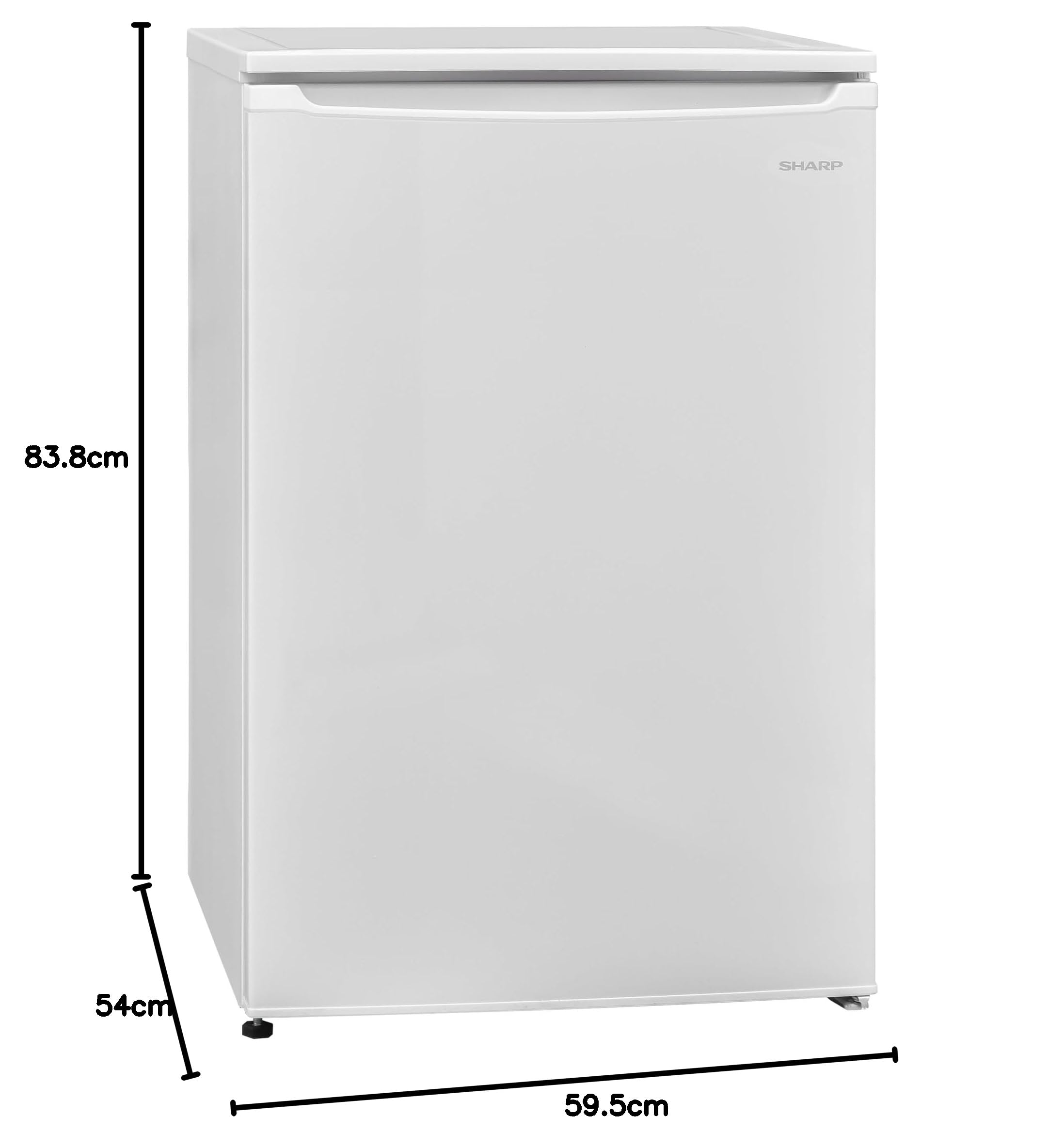 SHARP SJ-UD135T2W-EU - Frigorifero indipendente (EEK D, 135 L, 35 dB), (vano verdure), bianco, 83,8 x 54 cm (altezza x larghezza)