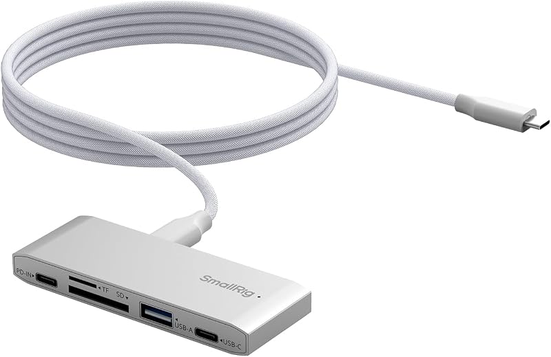 5-in-1 Memory Card Reader, Dual USB-C & SD/TF Card Slots, 65W PD Charging, for SD, SDHC, SDXC, Micro SD, Micro SDXC, Micro SDHC Cards, Travel Photography - 4746
