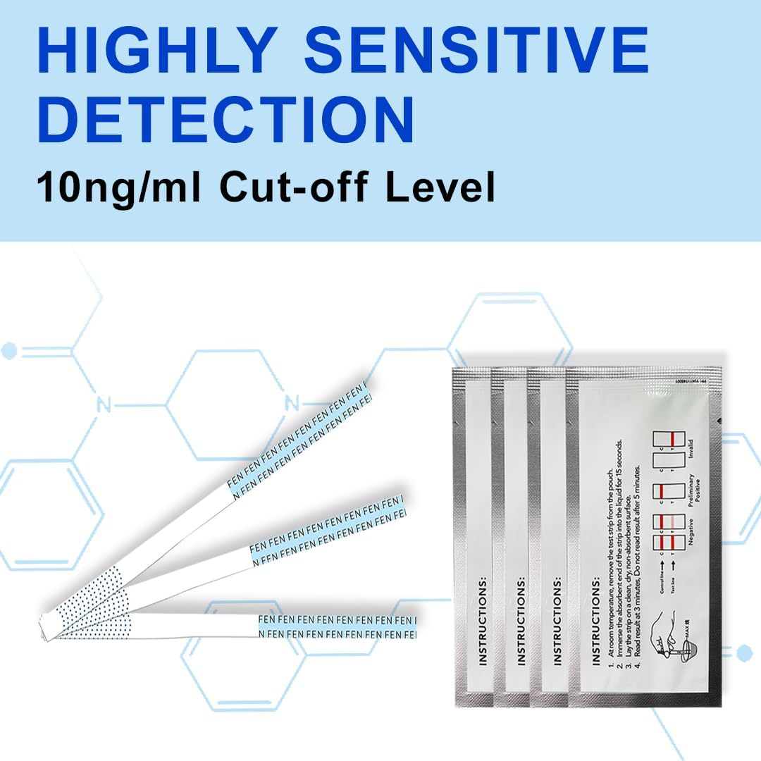 Emnce Fentanyl Test Strips Home Drug Screening Kit - Single Test Strips for Urine Easy to Use Fast Results Bulk Options [25 Pack]