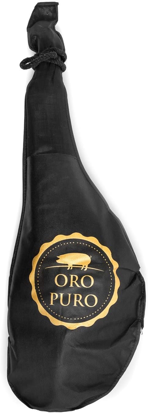 Oro Puro - Jamón de Cebo Ibérico 50% Raza Ibérica - Pieza de 9 kg Aprox con Curación + 24 meses y Secado natural - Cerdos en Régimen Extensivo