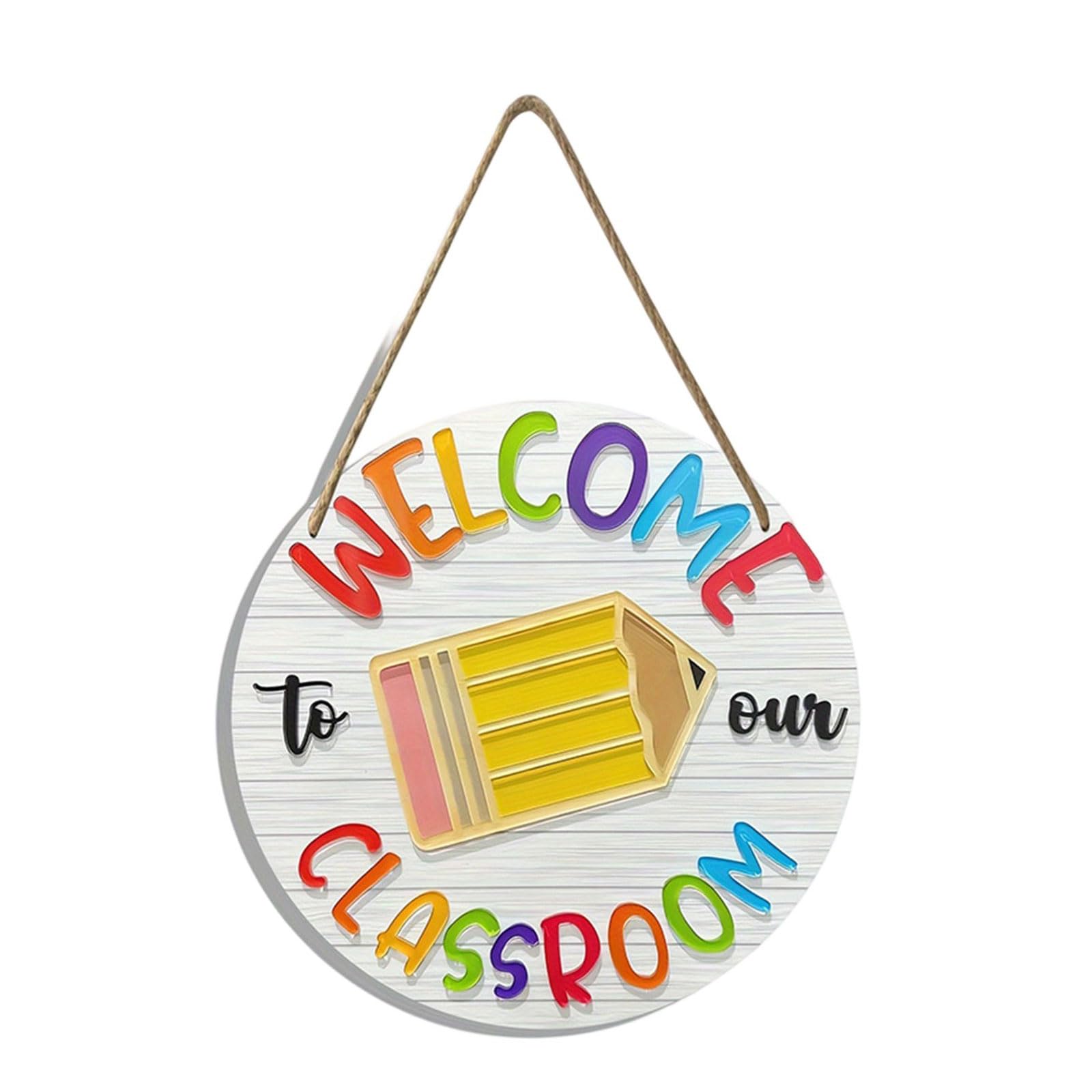 Tsophreniq Welcome Signs for Classroom Door Decorations Personality Teacher Name Doors Sign Teachers Hanger Sign Gift Teacher Name Hanger Signs