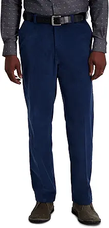 Haggar Men's Premium No Iron Khaki Classic Fit Expandable Waist Flat Front Pant Reg. and Big & Tall Sizes
