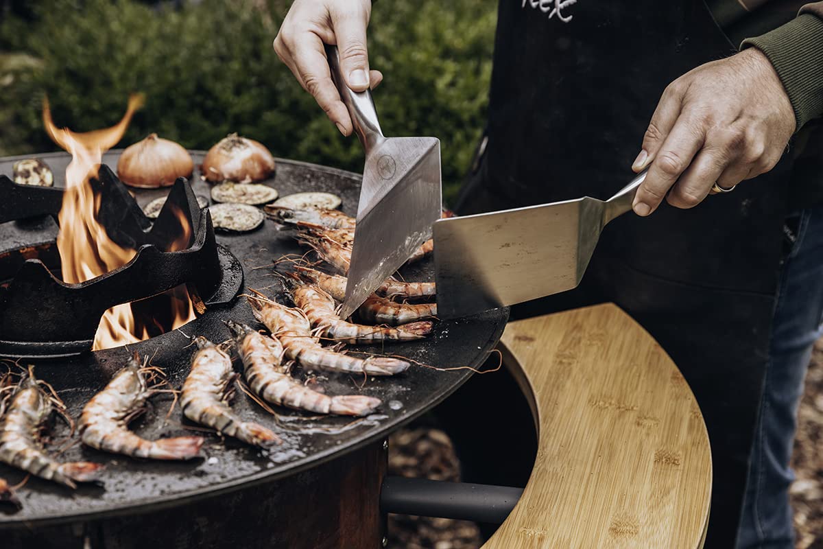 Moesta BBQ 19504 Simple BBQ Spachtel - 58 cm - aus Edelstahl für Feuerplatten-Grills - Barbecue Zubehör zum Burgergrillen