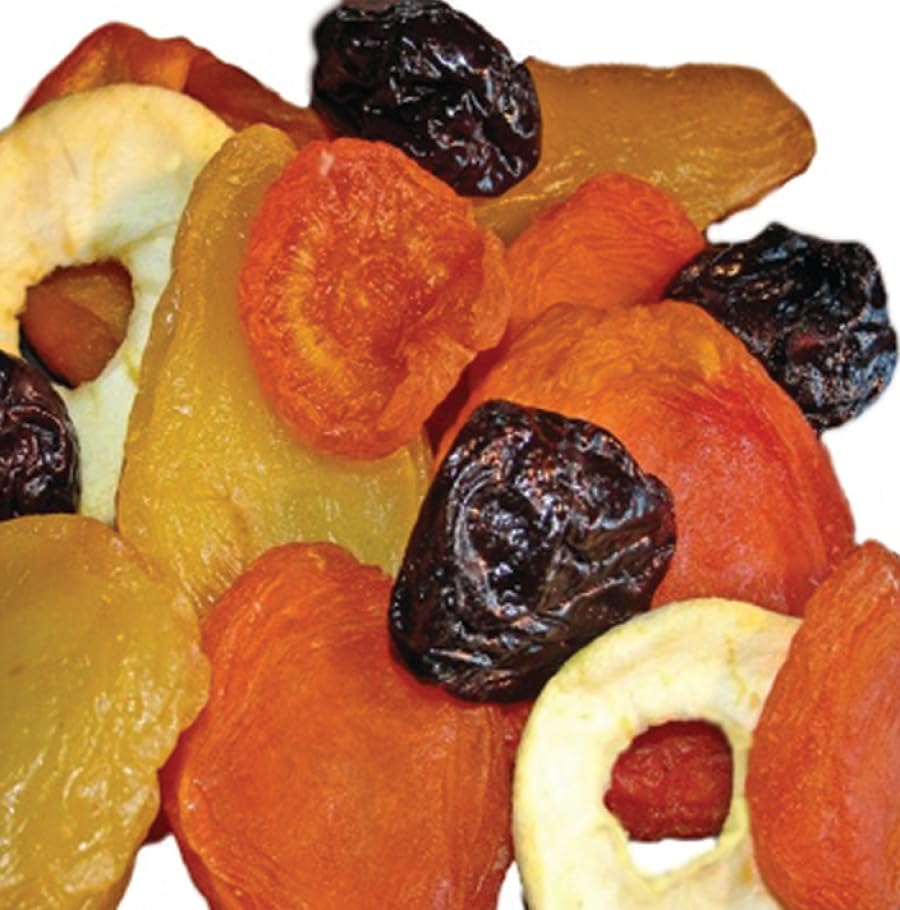 Traina Foods Select Mixed Dried Fruits, 5 lb Pack, Organic and All Natural, California Sun-Dried Peaches, Pears, Prunes, Mediterranean Apricots, Apple Rings, Perfect for Snacking and Culinary Creation